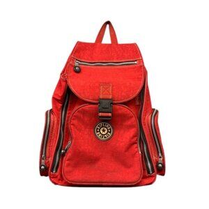Vintage Kipling Rolling Backpack Women’s Red Wheeled Travel Bag Luggage Tote